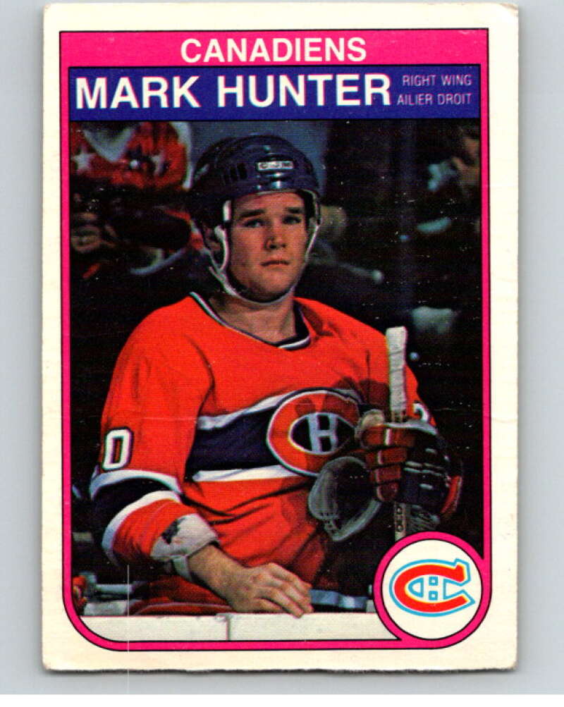 1982-83 O-Pee-Chee #185 Mark Hunter  RC Rookie Montreal Canadiens  V58374 Image 1