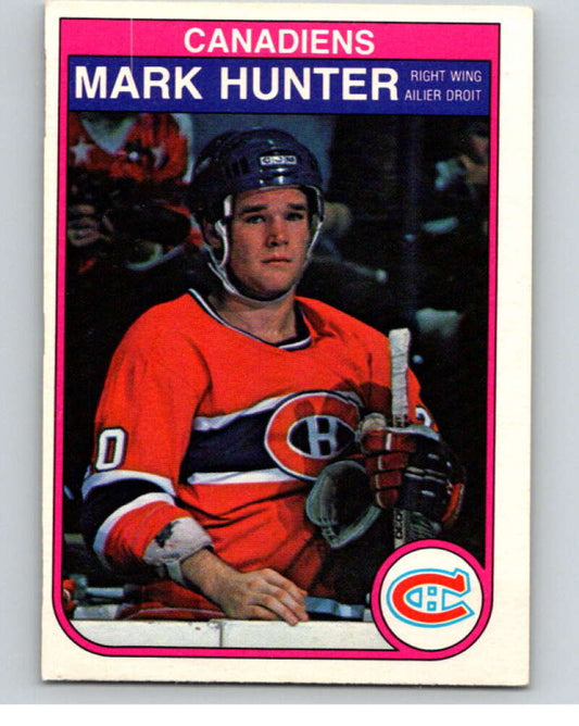 1982-83 O-Pee-Chee #185 Mark Hunter  RC Rookie Montreal Canadiens  V58375 Image 1