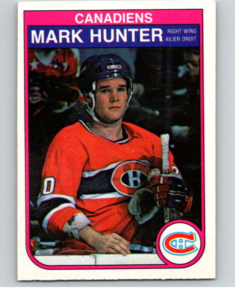 1982-83 O-Pee-Chee #185 Mark Hunter  RC Rookie Montreal Canadiens  V58377 Image 1