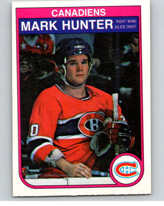 1982-83 O-Pee-Chee #185 Mark Hunter  RC Rookie Montreal Canadiens  V58378 Image 1