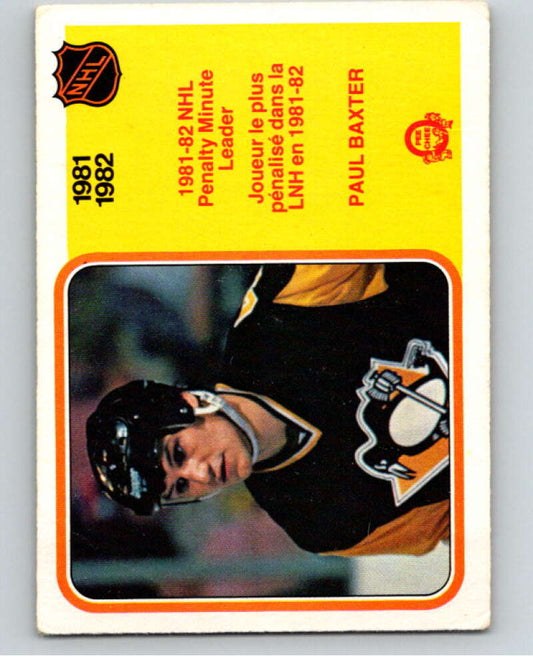 1982-83 O-Pee-Chee #238 Paul Baxter LL  Pittsburgh Penguins  V58737 Image 1