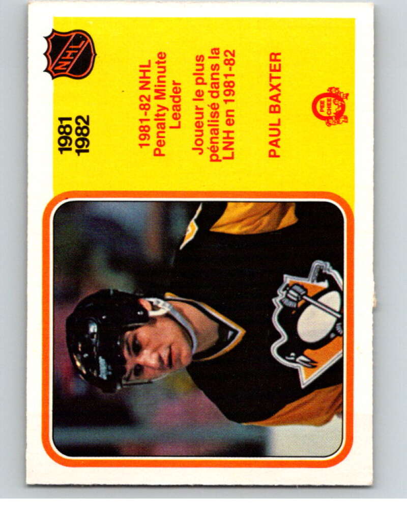 1982-83 O-Pee-Chee #238 Paul Baxter LL  Pittsburgh Penguins  V58738 Image 1