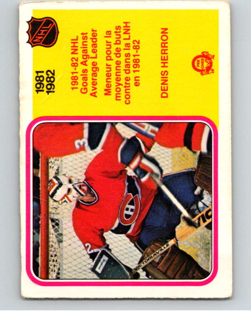 1982-83 O-Pee-Chee #239 Denis Herron LL  Montreal Canadiens  V58743 Image 1