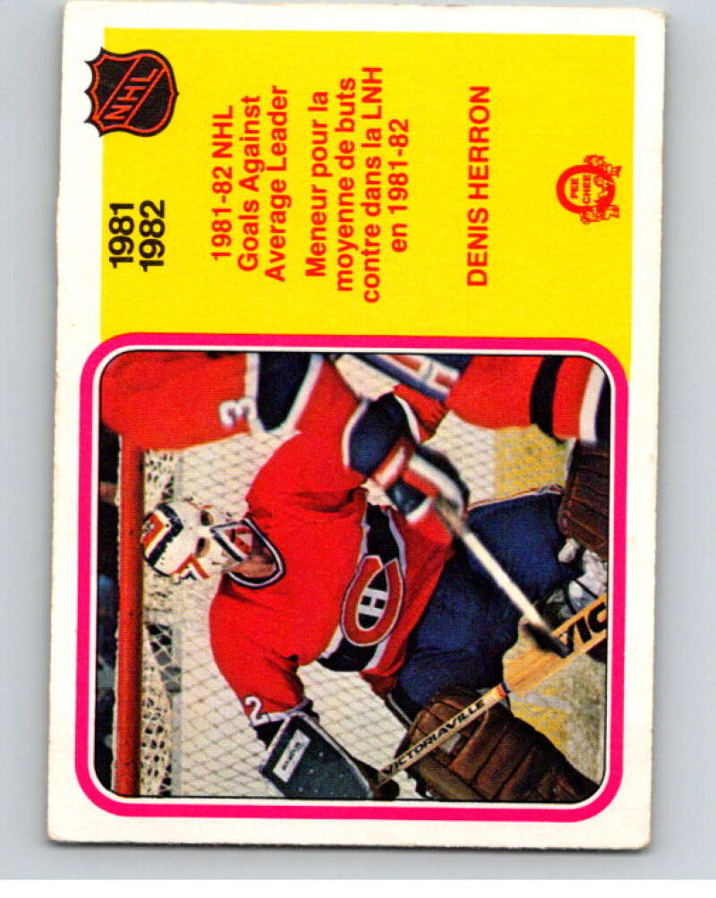 1982-83 O-Pee-Chee #239 Denis Herron LL  Montreal Canadiens  V58749 Image 1