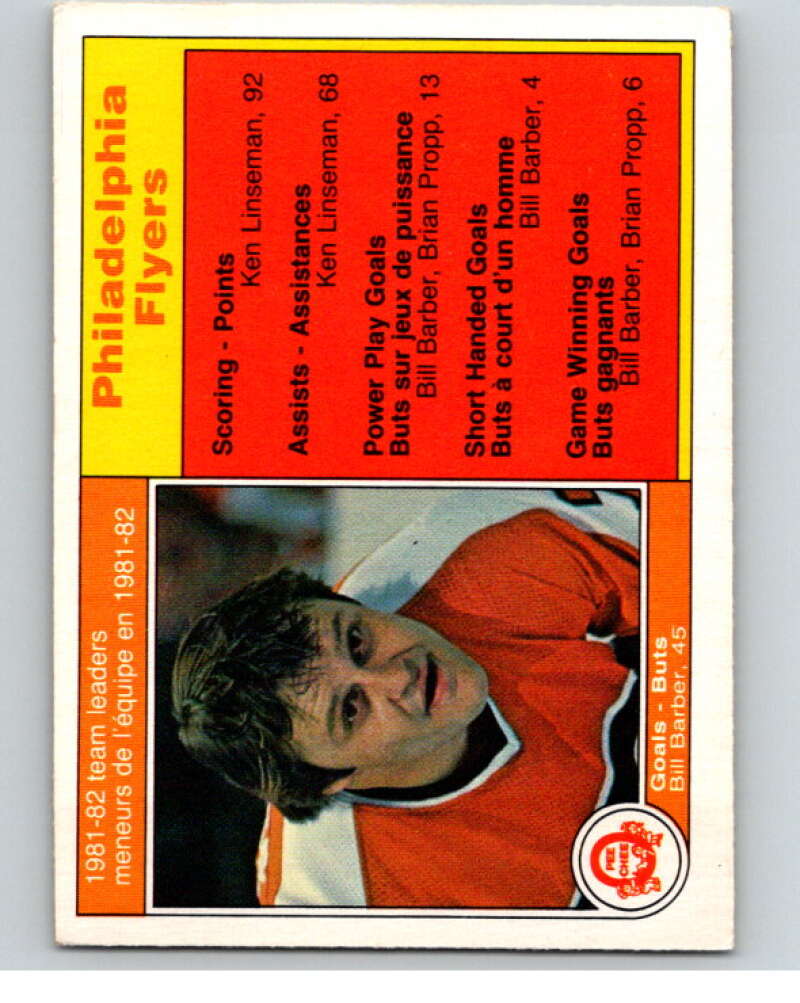 1982-83 O-Pee-Chee #244 Bill Barber TL  Philadelphia Flyers  V58761 Image 1