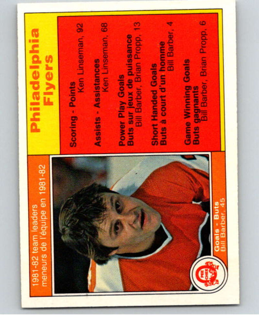 1982-83 O-Pee-Chee #244 Bill Barber TL  Philadelphia Flyers  V58762 Image 1