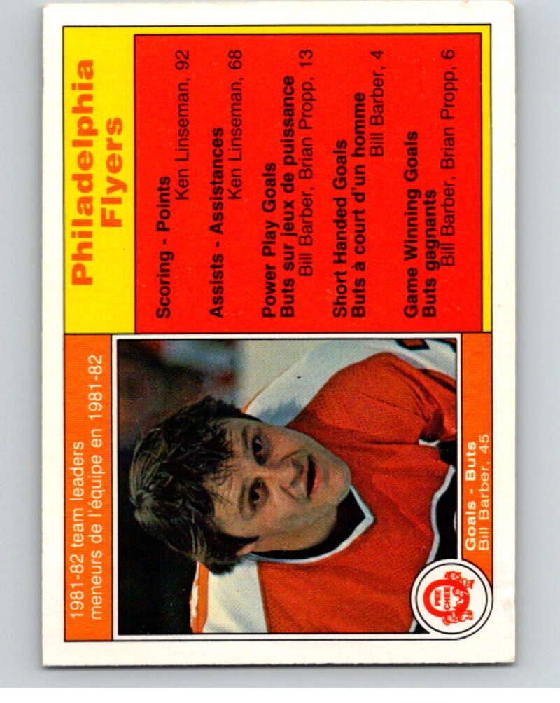 1982-83 O-Pee-Chee #244 Bill Barber TL  Philadelphia Flyers  V58763 Image 1