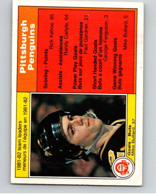 1982-83 O-Pee-Chee #262 Mike Bullard TL  Pittsburgh Penguins  V58890 Image 1