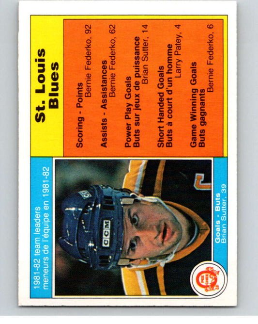 1982-83 O-Pee-Chee #298 Brian Sutter TL  St. Louis Blues  V59169 Image 1