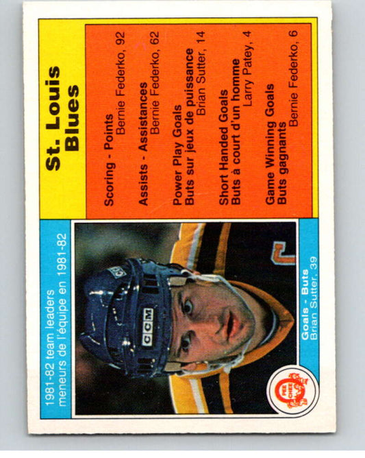 1982-83 O-Pee-Chee #298 Brian Sutter TL  St. Louis Blues  V59170 Image 1