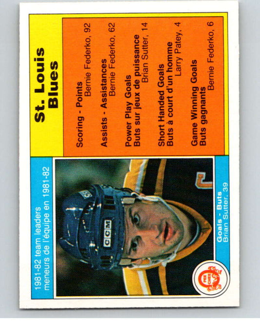 1982-83 O-Pee-Chee #298 Brian Sutter TL  St. Louis Blues  V59172 Image 1