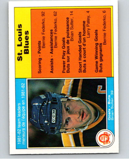 1982-83 O-Pee-Chee #298 Brian Sutter TL  St. Louis Blues  V59175 Image 1