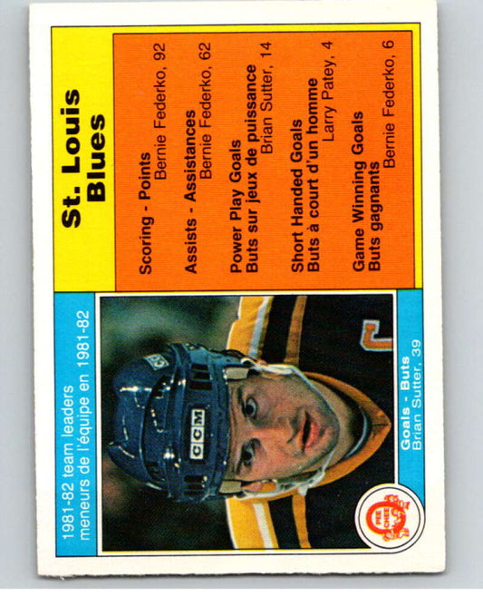 1982-83 O-Pee-Chee #298 Brian Sutter TL  St. Louis Blues  V59176 Image 1