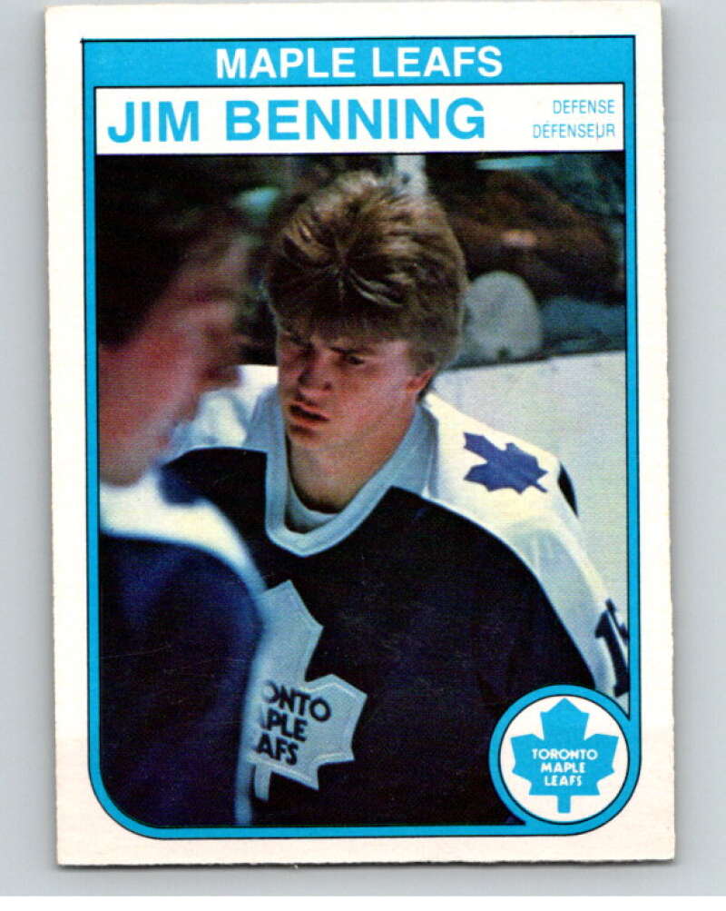 1982-83 O-Pee-Chee #317 Jim Benning  RC Rookie Toronto Maple Leafs  V59308 Image 1