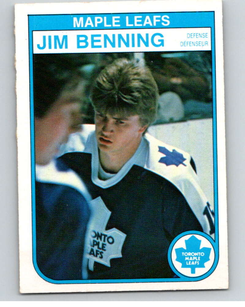 1982-83 O-Pee-Chee #317 Jim Benning  RC Rookie Toronto Maple Leafs  V59309 Image 1