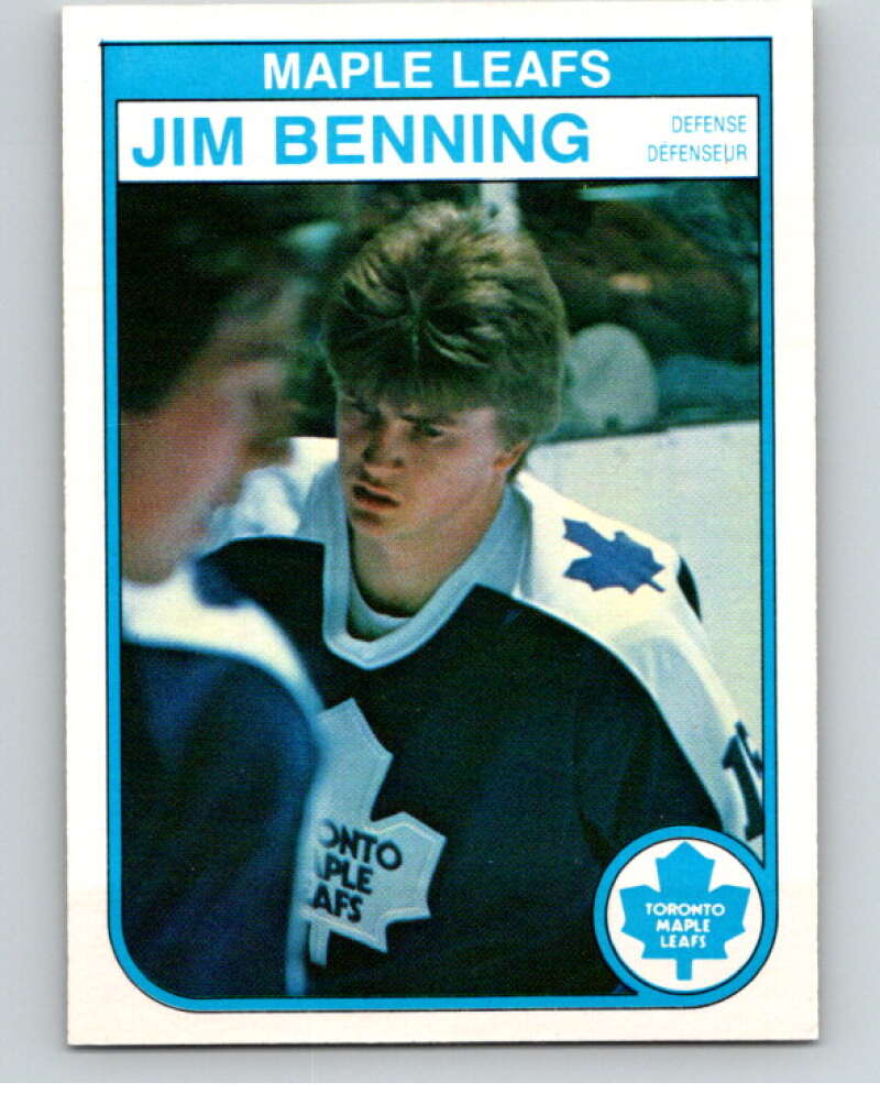 1982-83 O-Pee-Chee #317 Jim Benning  RC Rookie Toronto Maple Leafs  V59310 Image 1