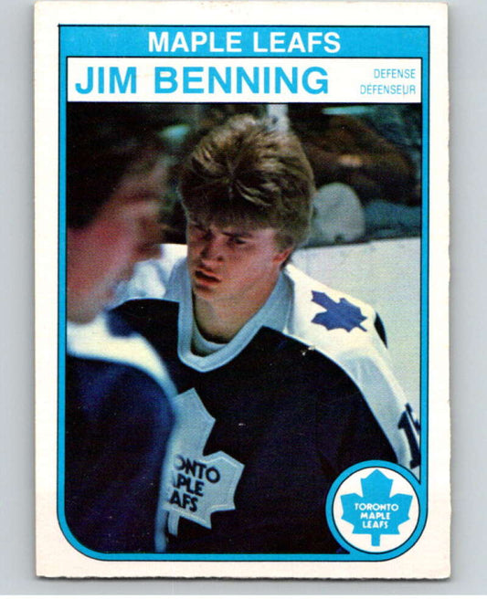 1982-83 O-Pee-Chee #317 Jim Benning  RC Rookie Toronto Maple Leafs  V59311 Image 1