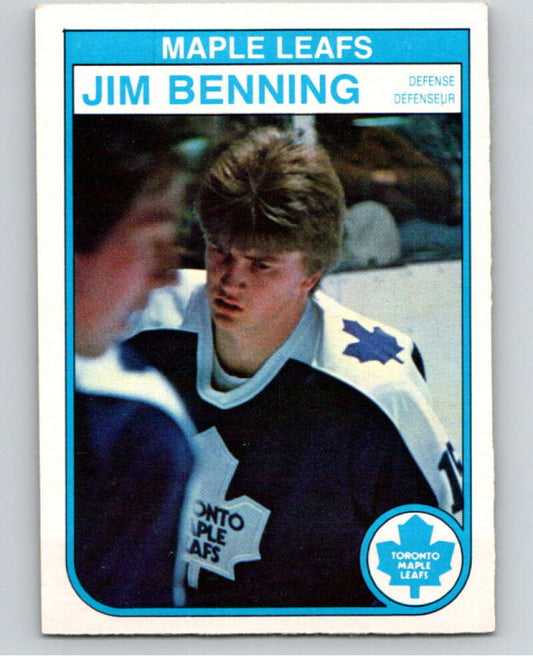 1982-83 O-Pee-Chee #317 Jim Benning  RC Rookie Toronto Maple Leafs  V59312 Image 1