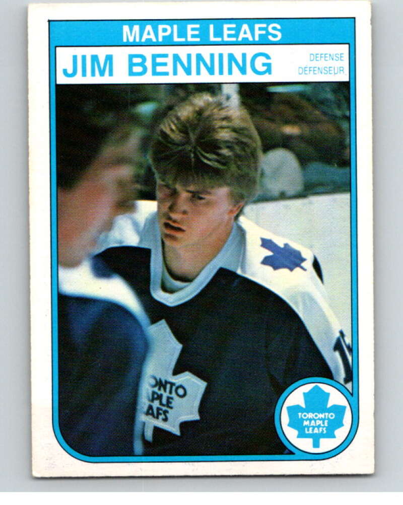 1982-83 O-Pee-Chee #317 Jim Benning  RC Rookie Toronto Maple Leafs  V59313 Image 1