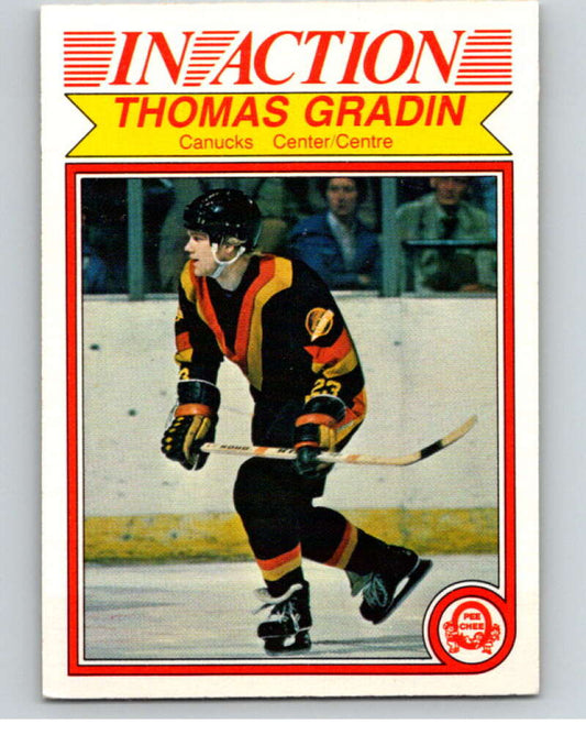 1982-83 O-Pee-Chee #345 Thomas Gradin IA  Vancouver Canucks  V59512 Image 1