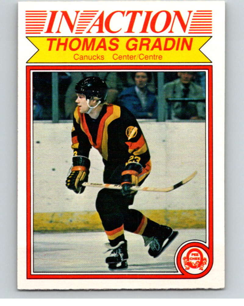 1982-83 O-Pee-Chee #345 Thomas Gradin IA  Vancouver Canucks  V59523 Image 1