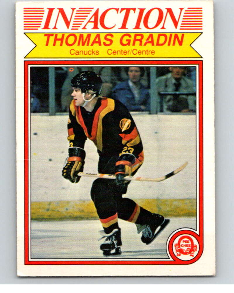 1982-83 O-Pee-Chee #345 Thomas Gradin IA  Vancouver Canucks  V59526 Image 1