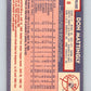 1984 O-Pee-Chee Baseball #8 Don Mattingly  RC Rookie  V59925 Image 2