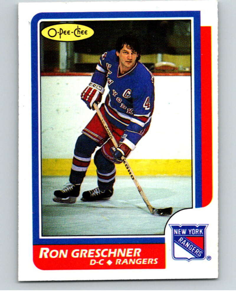 1986-87 O-Pee-Chee #18 Ron Greschner  New York Rangers  V63231 Image 1