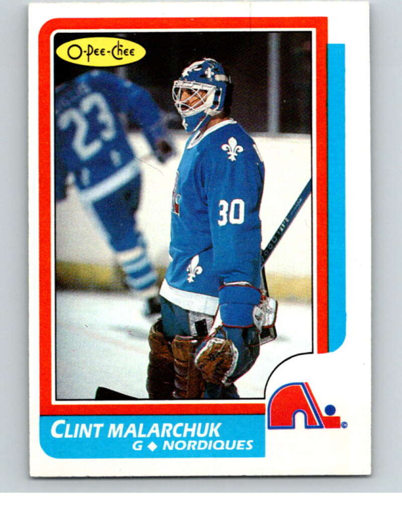 1986-87 O-Pee-Chee #47 Clint Malarchuk  RC Rookie Quebec Nordiques  V63289 Image 1