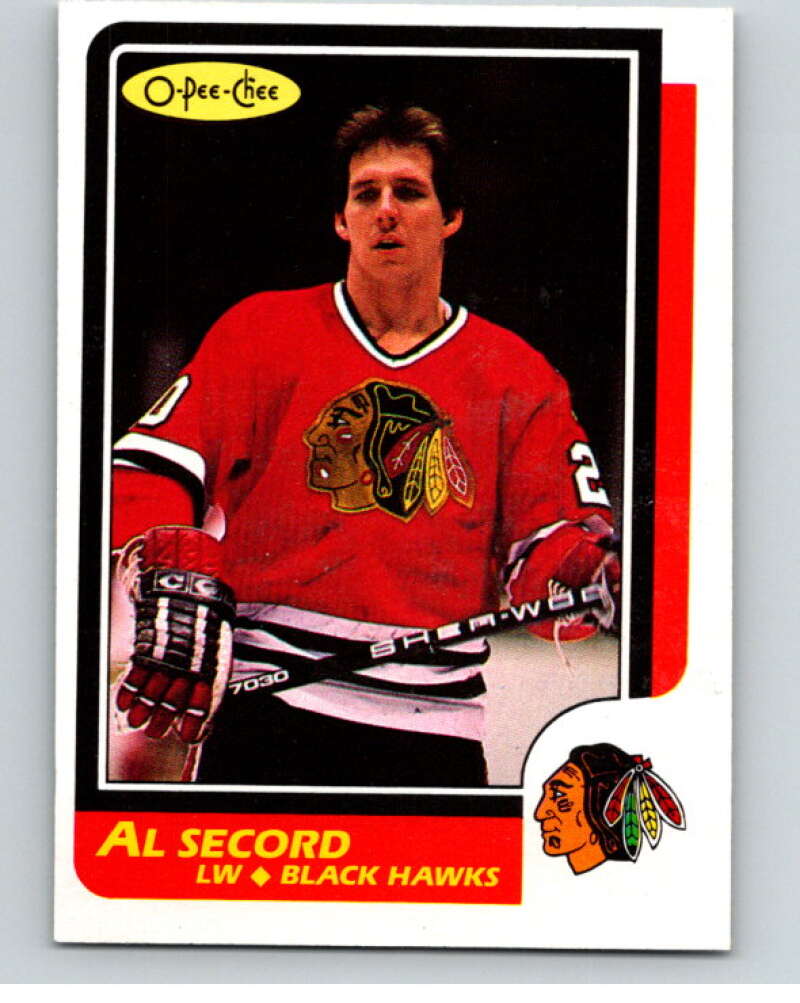 1986-87 O-Pee-Chee #100 Al Secord  Chicago Blackhawks  V63401 Image 1