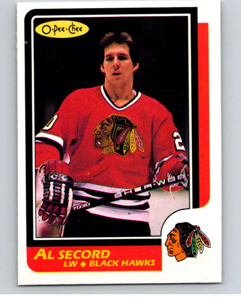 1986-87 O-Pee-Chee #100 Al Secord  Chicago Blackhawks  V63403 Image 1