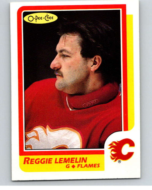 1986-87 O-Pee-Chee #102 Reggie Lemelin  Calgary Flames  V63410 Image 1