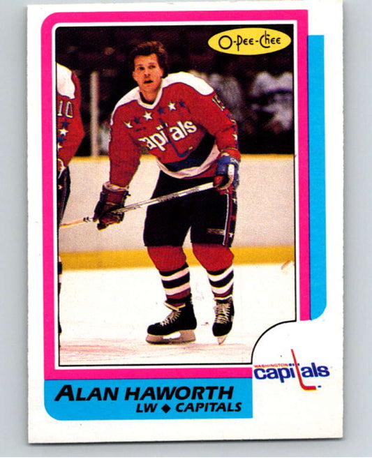 1986-87 O-Pee-Chee #107 Alan Haworth  Washington Capitals  V63427 Image 1