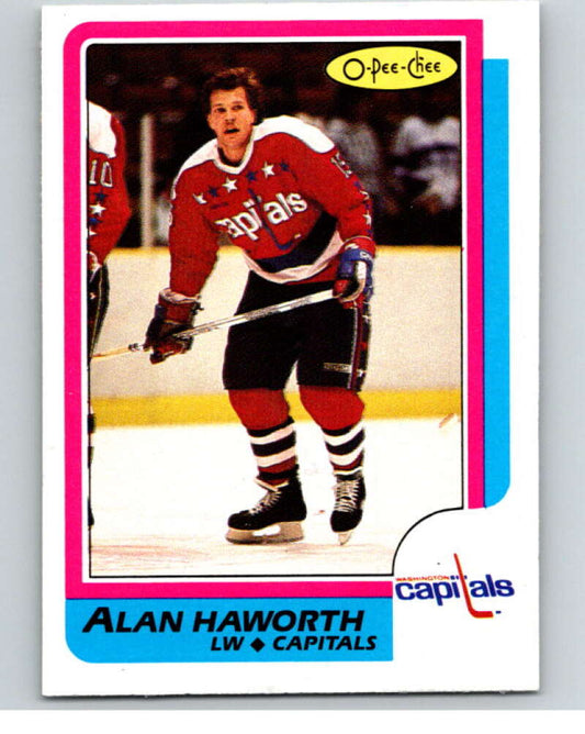 1986-87 O-Pee-Chee #107 Alan Haworth  Washington Capitals  V63428 Image 1