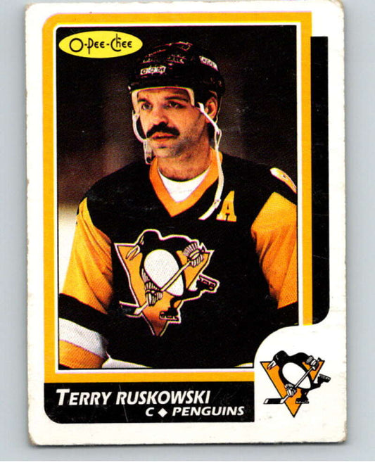 1986-87 O-Pee-Chee #111 Terry Ruskowski  Pittsburgh Penguins  V63437 Image 1