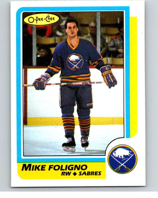 1986-87 O-Pee-Chee #127 Mike Foligno  Buffalo Sabres  V63469 Image 1