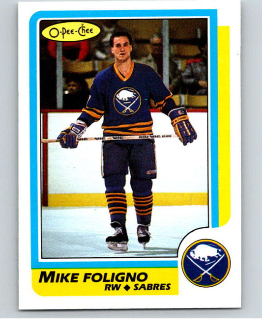 1986-87 O-Pee-Chee #127 Mike Foligno  Buffalo Sabres  V63470 Image 1