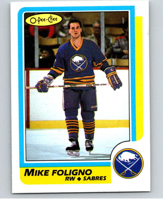 1986-87 O-Pee-Chee #127 Mike Foligno  Buffalo Sabres  V63471 Image 1