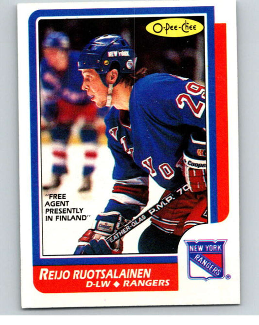 1986-87 O-Pee-Chee #128 Reijo Ruotsalainen  New York Rangers  V63472 Image 1