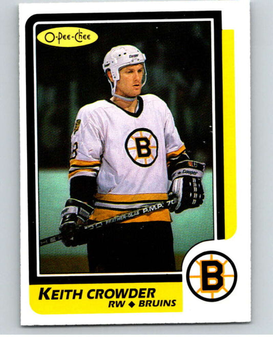 1986-87 O-Pee-Chee #130 Keith Crowder  Boston Bruins  V63476 Image 1