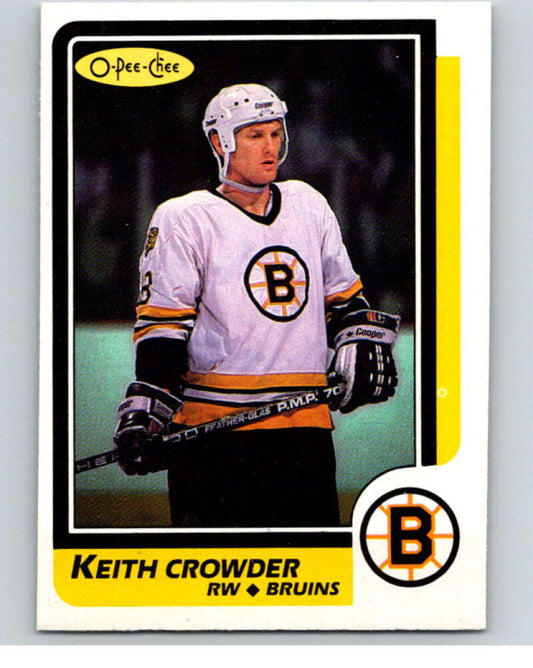 1986-87 O-Pee-Chee #130 Keith Crowder  Boston Bruins  V63477 Image 1