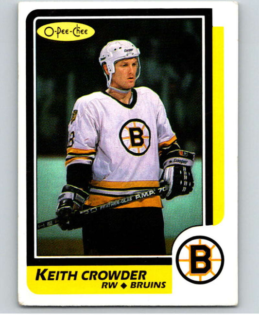 1986-87 O-Pee-Chee #130 Keith Crowder  Boston Bruins  V63478 Image 1
