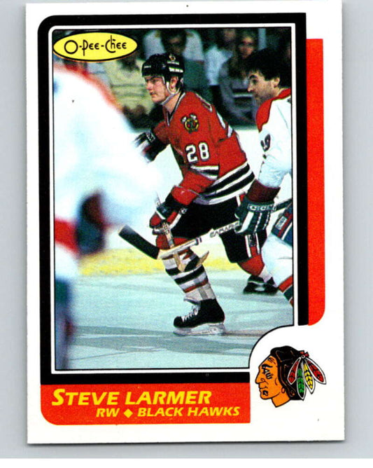 1986-87 O-Pee-Chee #139 Steve Larmer  Chicago Blackhawks  V63503 Image 1