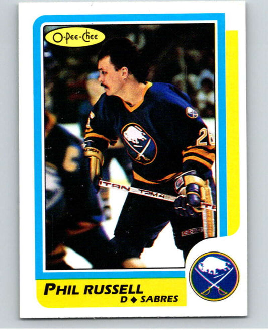 1986-87 O-Pee-Chee #142 Phil Russell  Buffalo Sabres  V63508 Image 1