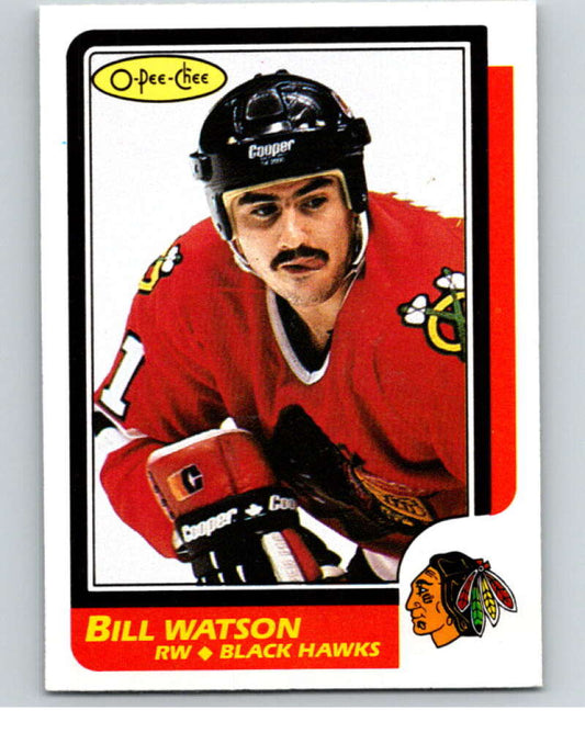 1986-87 O-Pee-Chee #151 Bill Watson  RC Rookie Chicago Blackhawks  V63525 Image 1