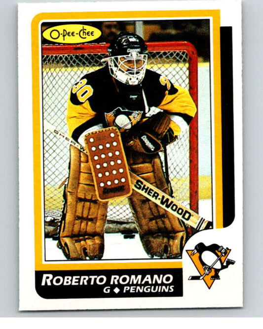 1986-87 O-Pee-Chee #152 Roberto Romano  RC Rookie Penguins  V63526 Image 1