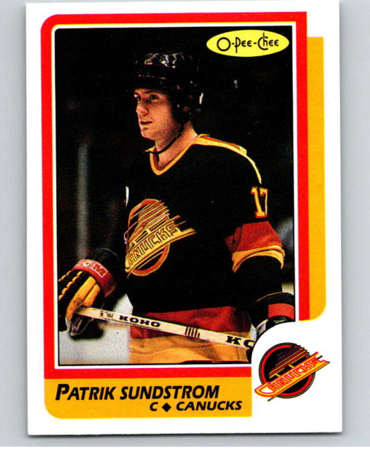 1986-87 O-Pee-Chee #156 Patrik Sundstrom  Vancouver Canucks  V63531 Image 1