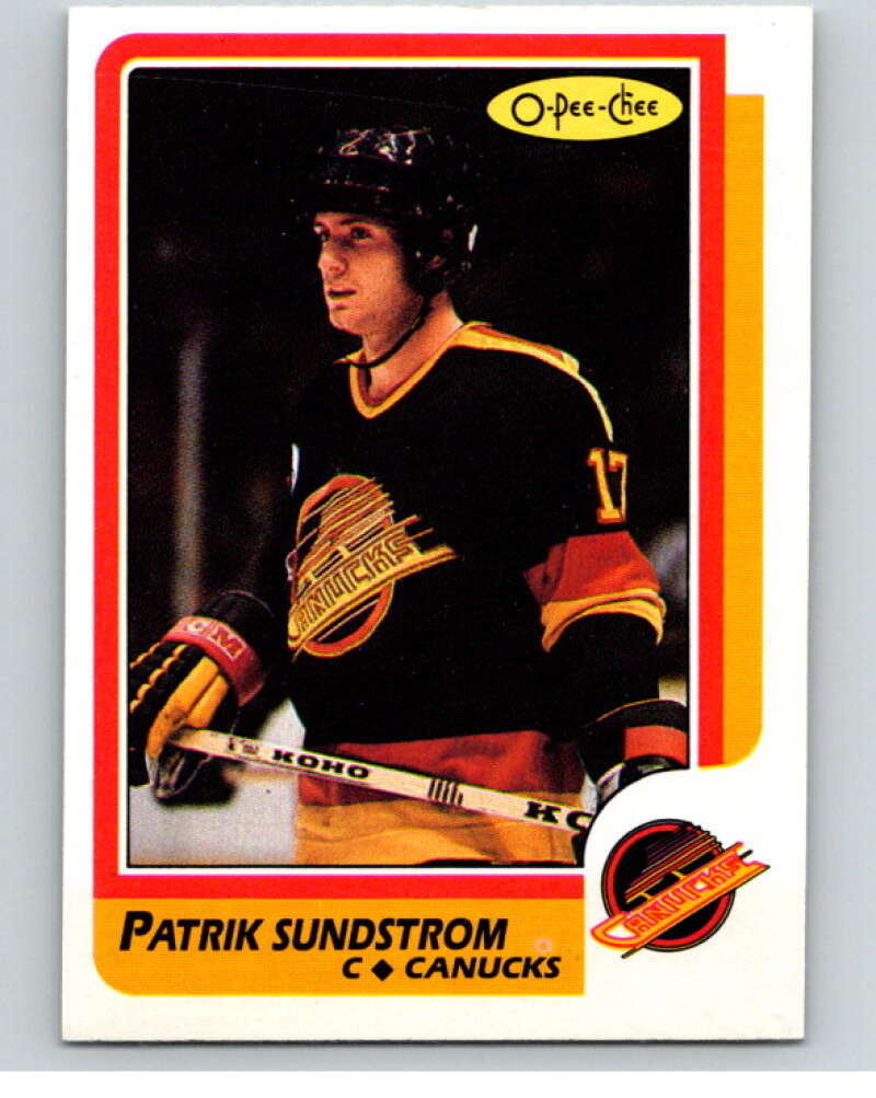 1986-87 O-Pee-Chee #156 Patrik Sundstrom  Vancouver Canucks  V63532 Image 1