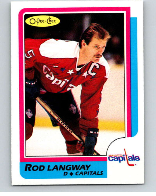 1986-87 O-Pee-Chee #164 Rod Langway  Washington Capitals  V63547 Image 1