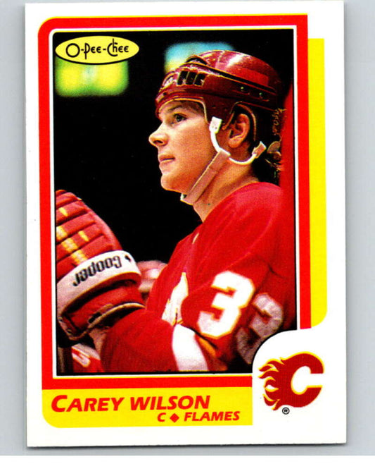 1986-87 O-Pee-Chee #166 Carey Wilson  Calgary Flames  V63549 Image 1